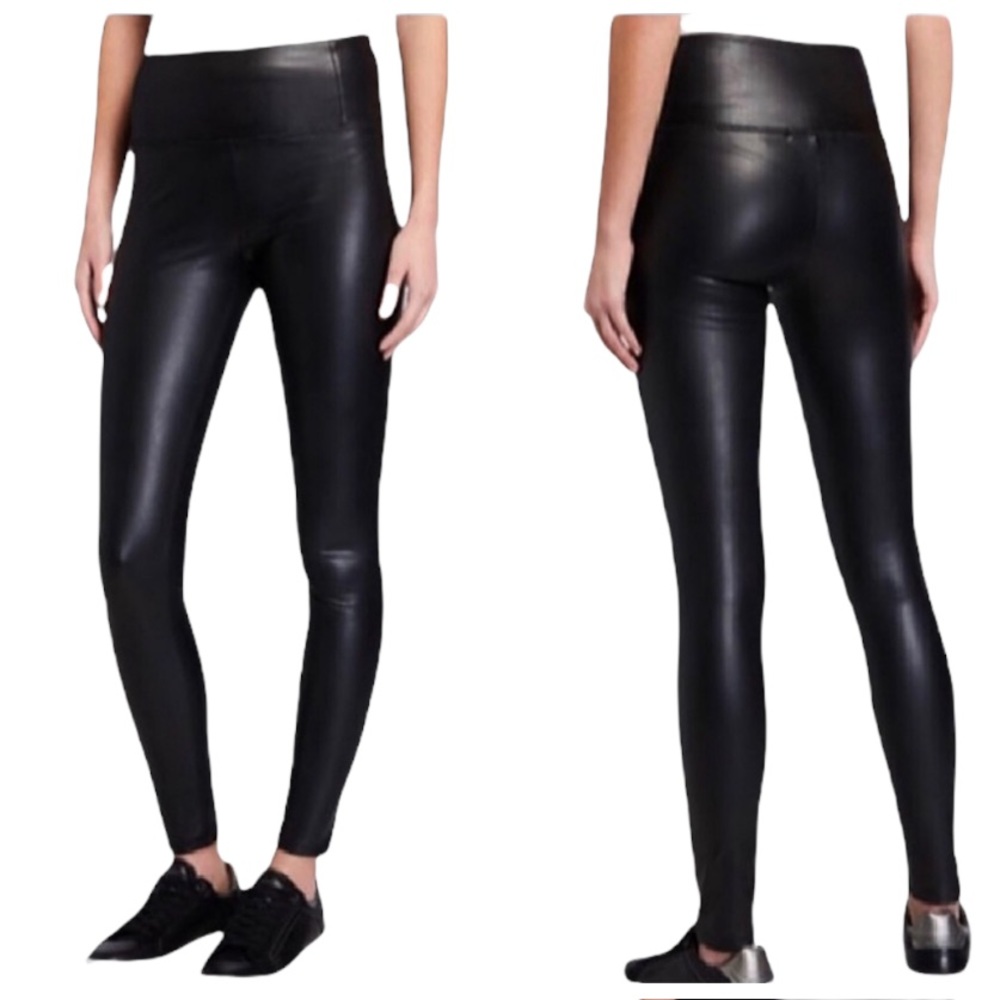 7 FOR ALL MANKIND Black Faux Leather Leggings Pants NWT XS - Picture 9 of 9